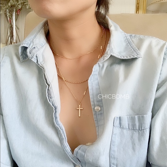CHICBOMB Jewelry - Dainty Layered Cross Necklace